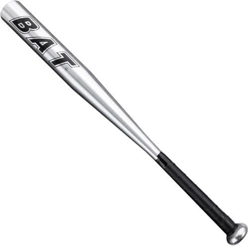 Baseballschläger 82 cm (32 Zoll), Baseballschläger Aluminium mit rutschfestem Griff, die Beste Größe für Training und Baseball - Silber