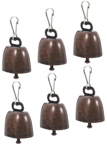 VICASKY 6Stücke Kuhglocken Rustikale Kragenglocken Für Tiere Bronze Finish DIY Zubehör Für Haustiere Diebstahl Glocken Für Rinder Schafe Und Pferde