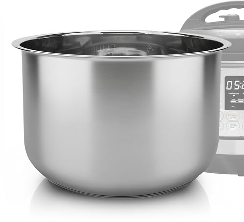 Linkidea Recipiente interior de acero inoxidable 304 para arrocera, compatible con Instant Pot Duo 7 en 1, apto para lavavajillas, sin recubrimiento, bowl de repuesto