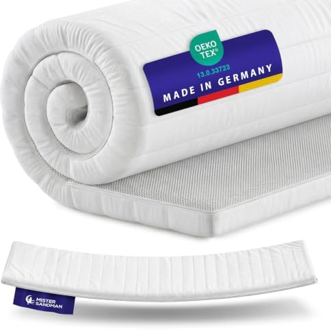 Mister Sandman Matratzentopper 90x200 cm – Topper & Matratzenauflage für alle Matratzen und Boxspringbetten – weich, ergonomisch & atmungsaktiv – Öko-Tex-Zertifiziert – Höhe 5 cm