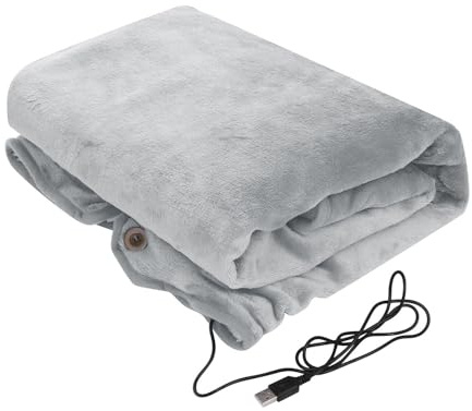 Couverture Chauffante Rechargeable | Jeté Châle Chauffant Portable | Couverture Flanelle Douce Lavable Machine | Plaid Chauffant Sécurisé 5V 2A Pour Voyage Bureau Maison Canapé Lit Extérieur Détente