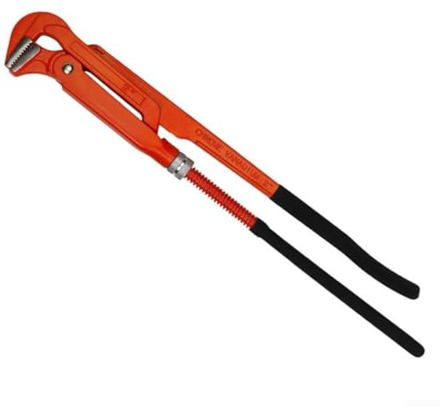 90 Grad verstellbare robuste Rohrzange, geschmiedeter Stahl, Sanitärzange mit gezackten Backen für enge Räume und Sanitärarbeiten (5,1 cm)
