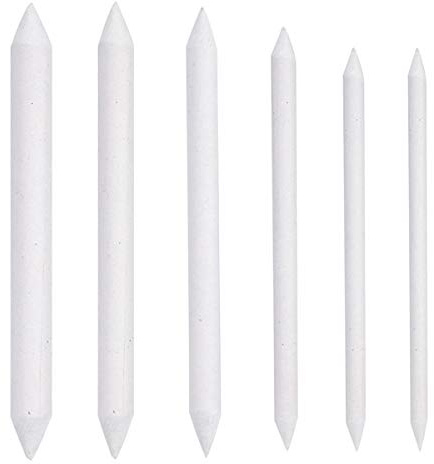 6 Pezzi Sfumino per Disegno Tortillions Set, Sfumini per Disegno a Matita Moncone in Carta a Doppia, Art Paper tortillon Blending Stump per Studente Artisti Schizzo Fai da Te Professionale, Bianco