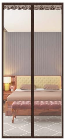 TJDWPRRD Magnetischer, isolierender Türvorhang Transparente Fliegengittertür für Küche und Terrasse Plane für Gartenpavillons und Balkone Winddichter Türvorhang für Schlafzimmer,A,90x220cm