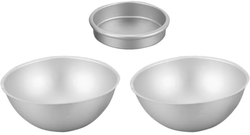 EXAOMBLE Aluminium Halbkugel Backform mit Eloxierter Oberfläche Halbkreisförmige Form für Badekugeln und Seifenherstellung Inklusive Sockel für Professionelles Basteln