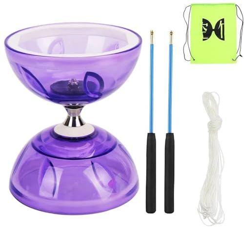 KBIBCK Diabolo con cuscinetto a sfera, set triplo stoccaggio, diabolo che si illumina al buio, set da giocoliere, giocattolo per bambini e adulti, principianti e professionisti
