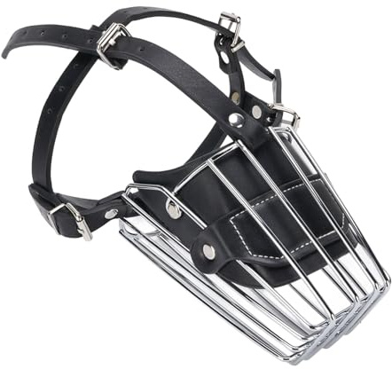HUSHUI Muselière pour Chien de Berger Allemand Réglable, Confortable, Anti-aboiements et Morsures pour Chiens de Taille Moyenne et Grande, Panier en Fil Métallique, 1 X Muselière pour Chien