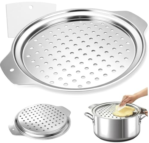NONDK Rostfritt Stål Spaetzle-/Press - Alternativ Till Spaetzle-Brädan med Skrapa - Passar 24-28 cm Grytor, Diskmaskinssäker