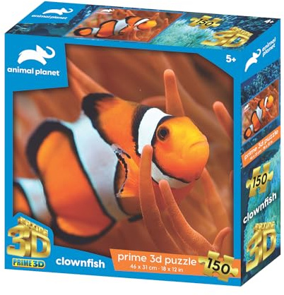 PRIME 3D | Animal Planet - Clown Fish | 3D Lenticular Jigsaw Puzzle | 46cm x 31cm - 150 pcs | Games & Puzzles | Ages 5+