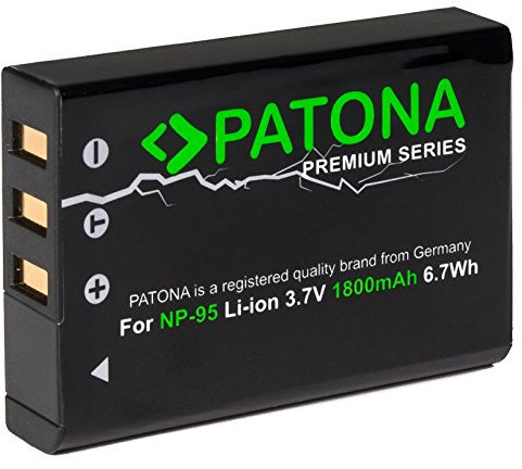 PATONA Premium Akku NP-95 (1800mAh 3.7V 6.7Wh) Ersatzakku NP95 kompatibel mit Fuji Fujifilm FinePix X30 X70 X100 X100S X100T XF10 X-S1 XS1 F30 F31 F31fd Real 3D W1 NP95