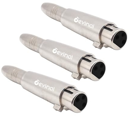 Devinal Professional Mikrofonadapter, vergoldet 1/4 to XLR Female