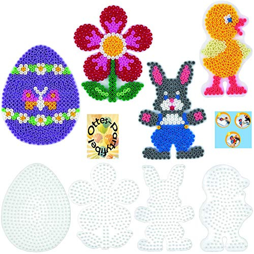 HHO HAMA Stiftplatten-Set midi Ostern Osterei + Küken + Häschen + Blume #1