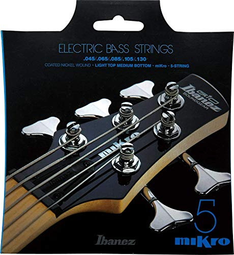 IBANEZ Saiten Set für 5 String Mikro Bass 28.6 Mensur - .045/.065/.085/.105/.130 Nickel Wound (IEBS5CMK)