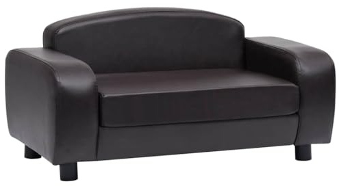 vidaXL Hundesofa Braun 80x50x40cm Kunstleder Hundecouch Hundebett Haustiersofa