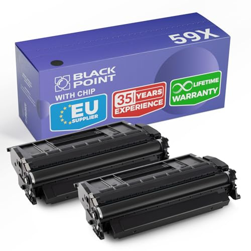 BLACK POINT [MIT Chip Toner 2 St. Kompatibel zu HP 59X CF259X HP 59A CF259A Schwarz für HP LaserJet Pro MFP M428dw LaserJet Pro MFP M428fdn LaserJet Pro M428fdw LaserJet Pro M404dn Pro M404dw M304a