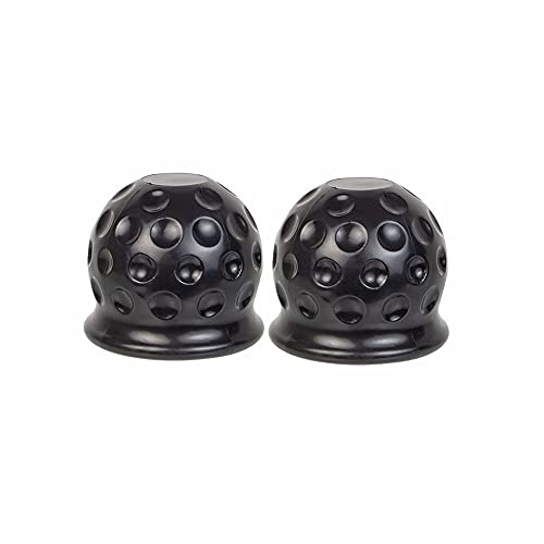 Voarge 2Pcs Universal 50mm Tow Bar Ball Cover, Black, Rubber, Tow Ball Cover, Car Wash Proof, Abrasion & Dirt Protection