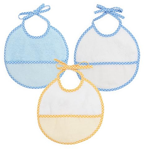 Ti TIN Set 3 Bavaglini Neonato Punto Croce 20x20 cm 0-6 Mesi