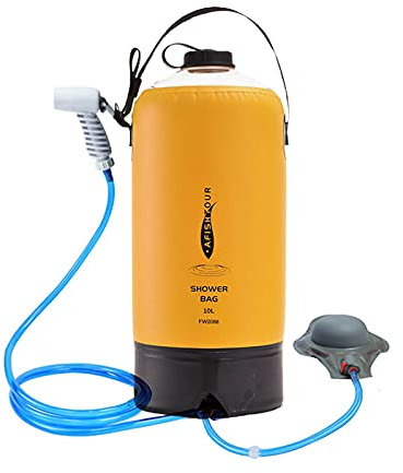 LIANYG Camping Duschbeutel 10l Aufblasbare Wassertaschen Leichte Tragbare PVC Leck-Proof Camping Bath Beutel Für Camping Wasser Lagerung Campingdusche 492 (Color : Yellow)