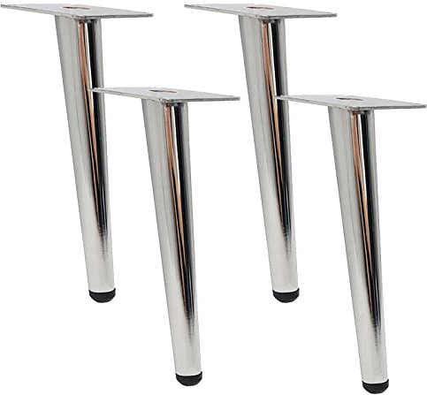 4 Stück Möbelfüße aus Metall,Ersatz Schrankfüsse,DIY Möbelbeine, Schräger Kegel Sofa füße Kabinettfüße,für Couchtisch,TV-Schrank,Badschrank,Bett und Tischbeine,mit Schrauben,Silber (20cm/7.9in)
