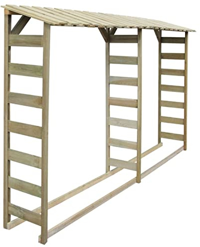 MOONAIRY Feuerholz-Lagerschuppen' Kaminholzregal, Brennholzregal, Holzlager, Brennholz In Der Nähe, Kaminholzregal Aussen, 300×44×176 cm Imprägniertes Kiefernholz