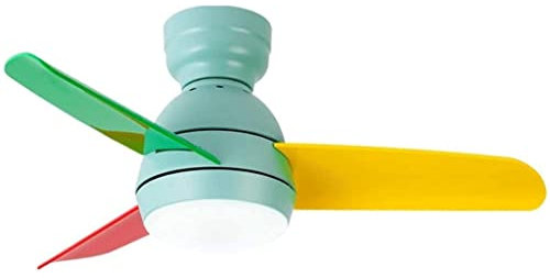 TOMYEUS Ventiladores de techo pequeños y delgados, ventilador sencillo moderno, luz de techo, ventilador silencioso para el hogar, lámpara colgante para habitación de niños y restaurante