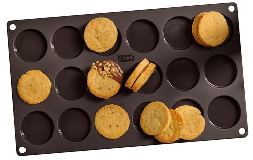 Lurch 65035 Flexiform Kekstaler Backform für runde Kekse 17,5 x30 cm Silikon braun