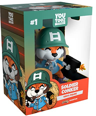 Youtooz Soldier Conker Vinyl-Figur, 9,9 cm, offizielles Lizenzprodukt von Conkers Bad Fur Day Videospiel, von Youtooz Conkers Bad Fur Day Kollektion