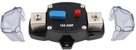 NURII 2 Stück DC 12–48 V automatischer Leistungsschalter-Reset, 50 A, 60 A, 80 A, 100 A, 150 A, 200 A, 250 A, 300 A, Auto-Stil, Verstärker, 4GA-Sicherungshalter (Size : 150A)