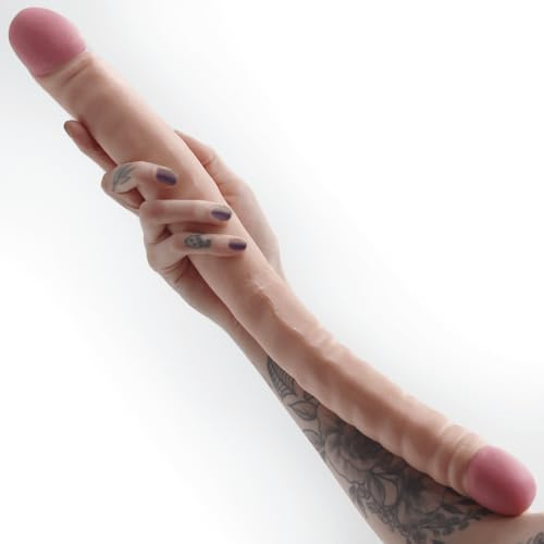 Double Ended Dildo Sex Toy Big 13 Inch to 18 Inch Double Head Realistic Dong for Women Lesbian Couples (18 Inch Inch Double Ended Dildo Flesh)