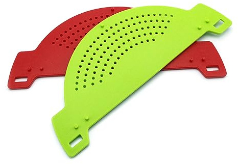 Ciieeo 3pcs Portable Pot Drainer Strainer Lightweight Kitchen Tool for Draining Pasta Rice and Fruits Easy to Clean Material Hanging Random Color