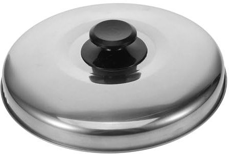 DEARMAMY Rice Cooker Lid Replacement Stainless Steel Metal Pan Pot Lid Cooking Pot Lid Cover Cookware Lid with Holder Knob for Oilproof Dish Cover Electric Pressure Cooker 4L