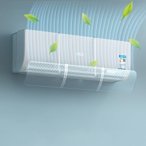 Deflector aire acondicionado, anti directo Blowing aire acondicionado Shield Cold aire acondicionado deflector (transparente)