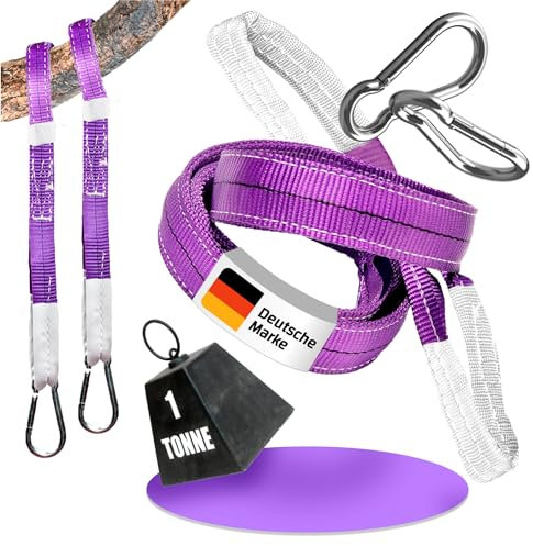 everlar® EverStraps Arbre de fixation pour balançoire I 2 x 1000 kg 1 m I Ultra résistant I Pour balançoire d'arbre I Fixation hamac, balançoire, suspension de fauteuil suspendu, sangle d'arbre