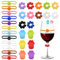 MAIXINNEW Lot de 30 Marqueur de Verre à Boire en Silicone, Marqueur de Boisson pour Verre Multicolores, Marqueurs de Verre Réutilisables à Boire pour Fête, Camping, Mariage