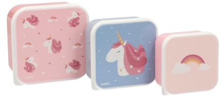 Tutete Lote 3 Fiambreras Infantiles 500/350/300ml y BPA Free | magical unicorn | Lunch box de 500 ml a 300 ml | Aptas para microondas y lavavajillas | Sin BPA | Ideales para guardería, colegio y salidas