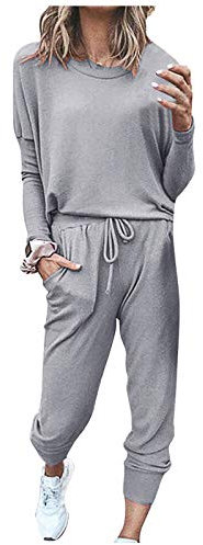 Tuta Da Casa Donna Invernale Sportiva Maglia Girocollo Manica Lunga E Pantaloni Casual Set Coordinati Abbigliamento Casual Comode Due Pezzi Outfit Tute Ginnastica Curvy Oversize Complete Yoga Corsa