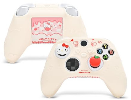 Kuitmor Controller Cover Skin for Xbox Series X Controller, Soft Protective Case,Anti-Slip Protective Cover Skin Case Compatible with Xbox with 2 Thumb Grip Caps (White)