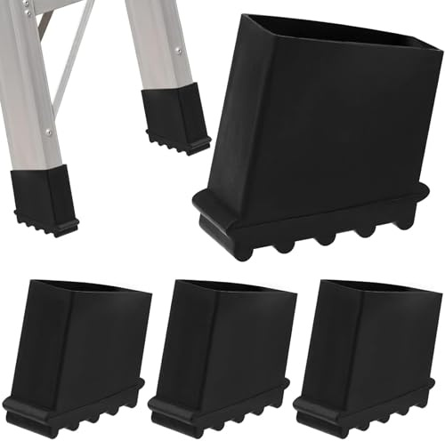 Alriedy 4-teilige Leiterfüße, 50 x 25 mm, Gummi-Leiterfüße, rutschfeste Leiterfußabdeckungen, universelle Klappleiter-Gummischutzkappen, Heimwerker-Leiterfüße, Klappleiter