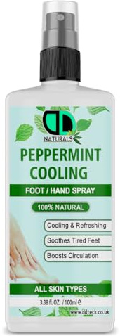 Peppermint Cooling Foot/Hand Spray – Revitalize and Refresh with a Refreshing Peppermint Formula, Soothes Tired Feet, Cooling Sensation, Reduces Odor, Boosts Circulation (100ml Spray)