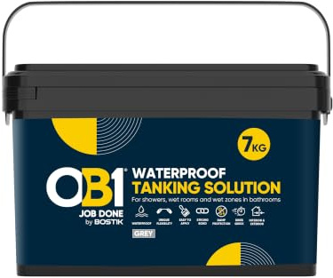 OB1 Grey Waterproof Tanking Solution, 7kg, | Under Tile Membrane with Damp Protection for Bathrooms, Wet Rooms, Swimming Pools & Utility Areas, Interior & Exterior Use