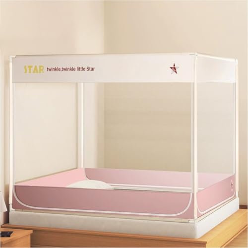 Bettzelt für Erwachsene & Kinder – Doppelbett-Zelt (180x200 cm) mit 3 Eingängen – Atmungsaktives Mückennetz & rutschfester Himmel ohne Montage – Schnelles Aufbauzelt für mehr Privatsphäre & Schutz(Pin