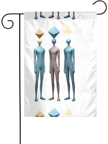 YYHHAOFA Pensée polygonale imprimée sur mât de drapeau de jardin extérieur décoration double face 30,5 x 45,7 cm