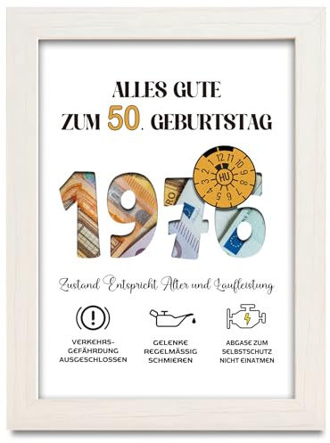 Geschenke zum 50 Geburtstag Frau Mann, Geldgeschenk 50. Geburtstag, Geburtsjahr 1976 Geldgeschenke Verpackung, Geburtstagsgeschenk für Männer und Frauen Papa Mama Freunde Kollege Brüder