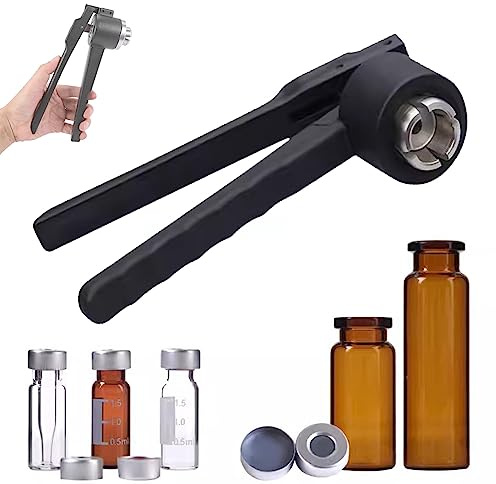 Crimpadora manual de aluminio completo (8-32 mm), crimpadora de viales abatible, herramienta de prensado de tapas de botellas, máquina tapadora manual de acero inoxidable, 20-30 botellas/minuto
