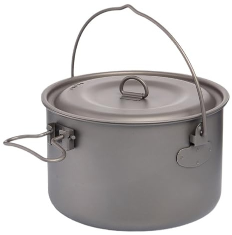 Camping Geschirr Titan Kochgeschirr Set Tourismus Kessel Outdoor Kochtopf Picknick Küche Wandern Trekking(2900ml)