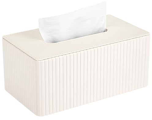 AOOHA Kosmetiktücherbox Tücher Box aus Leder,Tücherbox nachfüllbar | Tuchspender für Taschentücher oder Kosmetiktücher,Rechteckige Tissue Box Tücherbox für Büro,Auto,Zuhause