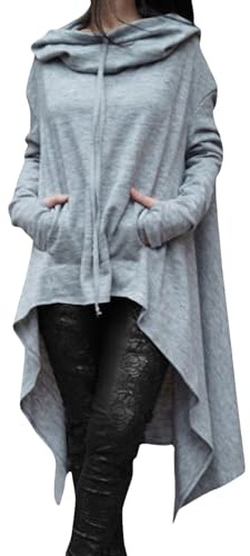Sweat à Capuche zippé pour Femme, Pull Over à Manches Longues, Robe Chemise Oversize
