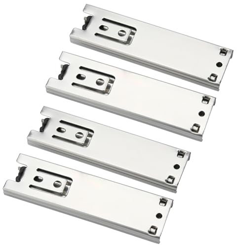 Generic Guide per Cassetti a 3 Sezioni da 5 Pollici Ad Estensione Completa, Guide per Cassetti con Cuscinetti a Sfera in Acciaio Laminato a Freddo, Adatte Alla Maggior Parte degli Armadietti