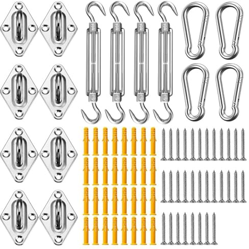 Akfldms Kit de Accesorios para Toldo de Toldo, 80 Piezas, para Toldo Rectangular, Accesorios de Instalación, Tensores M6