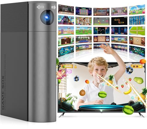 GREENTREEN Consola de Videojuegos TV para Niños: con Sensor de Movimiento AR - Sistema Plug and Play para Deporte en Casa - Regalo para Niños y Niñas 6+ Años (Negro + Gris)